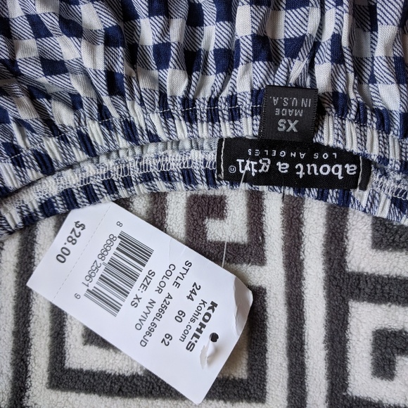 NWT About a Girl gingham crop top XS - Picture 2 of 5